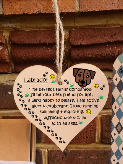 Handmade Wooden Hanging Heart Plaque Gift Perfect for Dog Lovers Pet Keepsake Novelty Decoration