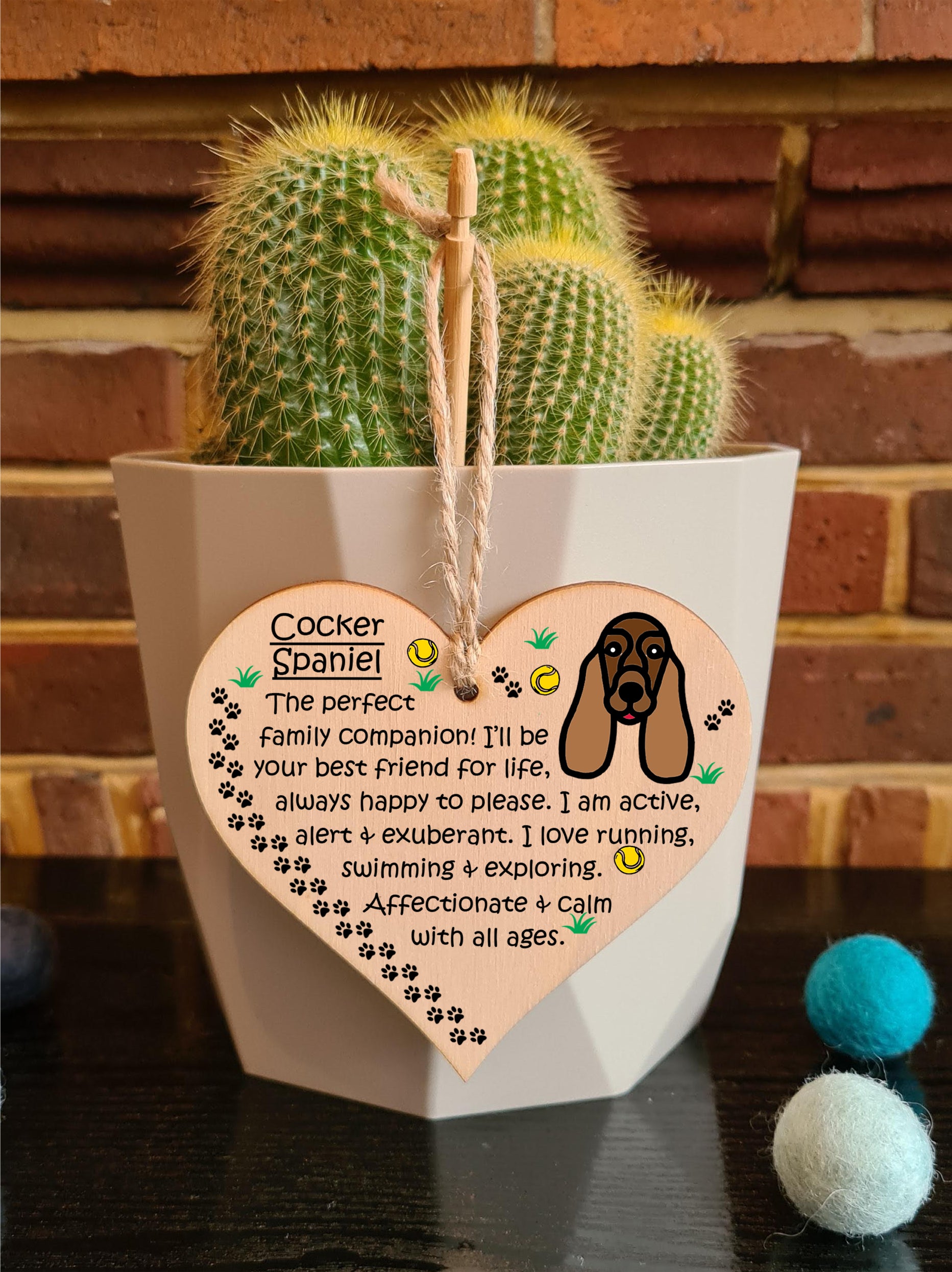 Handmade Wooden Hanging Heart Plaque Gift Perfect for Dog Lovers Pet Keepsake Novelty Decoration