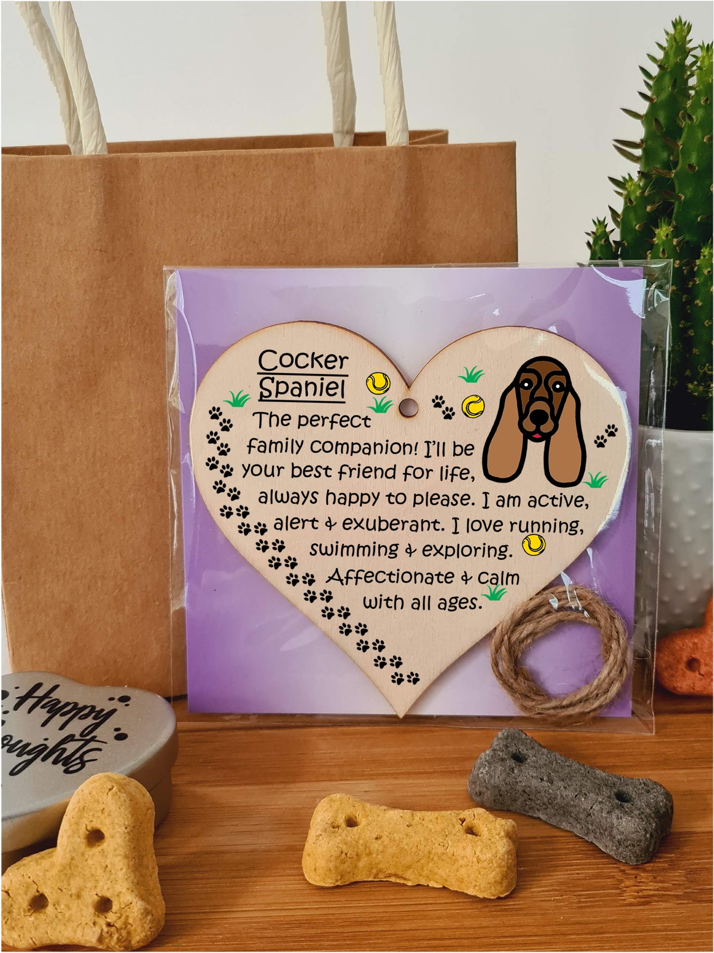 Handmade Wooden Hanging Heart Plaque Gift Perfect for Dog Lovers Pet Keepsake Novelty Decoration