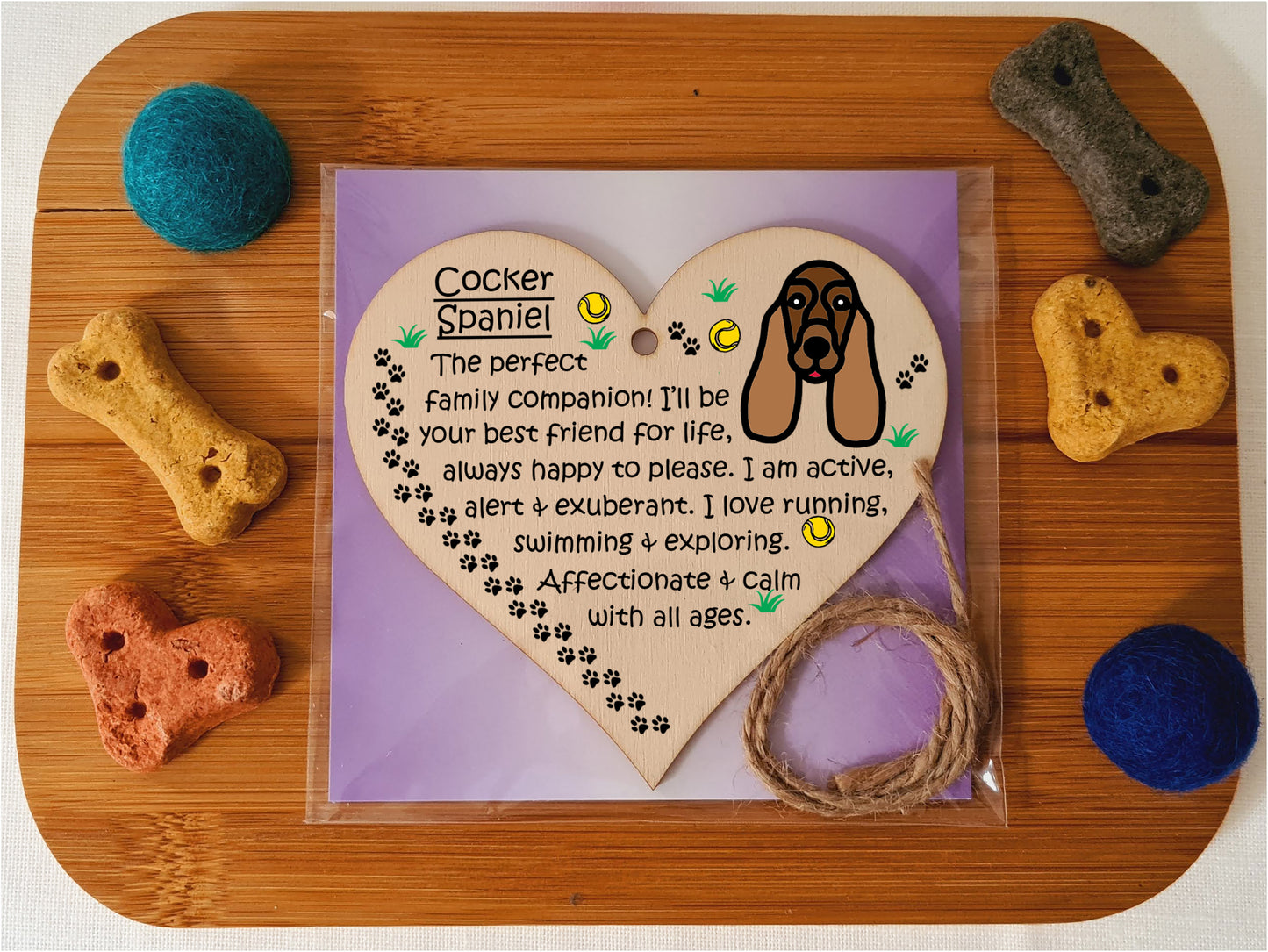 Handmade Wooden Hanging Heart Plaque Gift Perfect for Dog Lovers Pet Keepsake Novelty Decoration