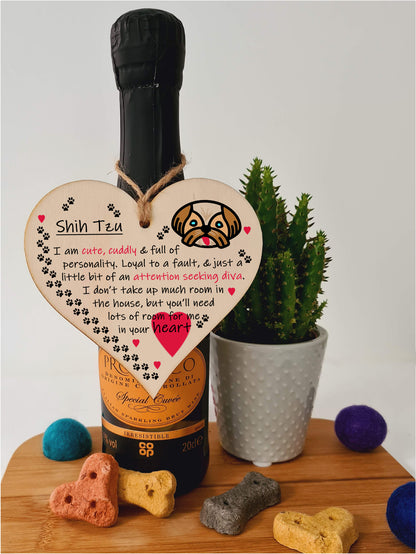 Handmade Wooden Hanging Heart Plaque Gift Perfect for Dog Lovers Pet Keepsake Novelty Decoration