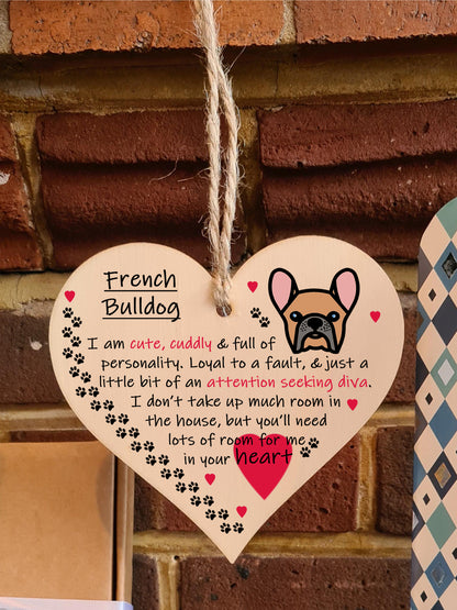 Handmade Wooden Hanging Heart Plaque Gift Perfect for Dog Lovers Pet Keepsake Novelty Decoration
