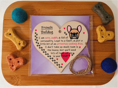 Handmade Wooden Hanging Heart Plaque Gift Perfect for Dog Lovers Pet Keepsake Novelty Decoration