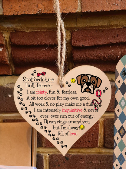 Handmade Wooden Hanging Heart Plaque Gift Perfect for Dog Lovers Pet Keepsake Novelty Decoration