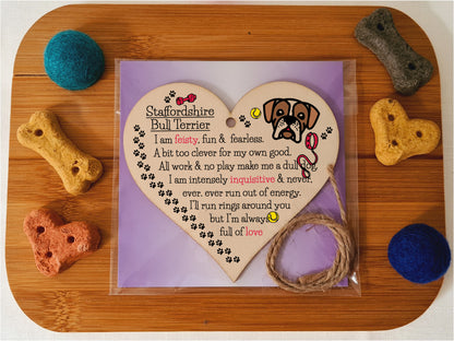 Handmade Wooden Hanging Heart Plaque Gift Perfect for Dog Lovers Pet Keepsake Novelty Decoration