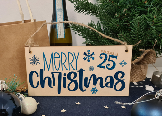 Merry Christmas Decorative Xmas Sign Modern Saying Handmade Wooden Hanging Wall Plaque Gift Decoration Home