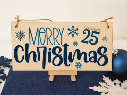 Merry Christmas Decorative Xmas Sign Modern Saying Handmade Wooden Hanging Wall Plaque Gift Decoration Home