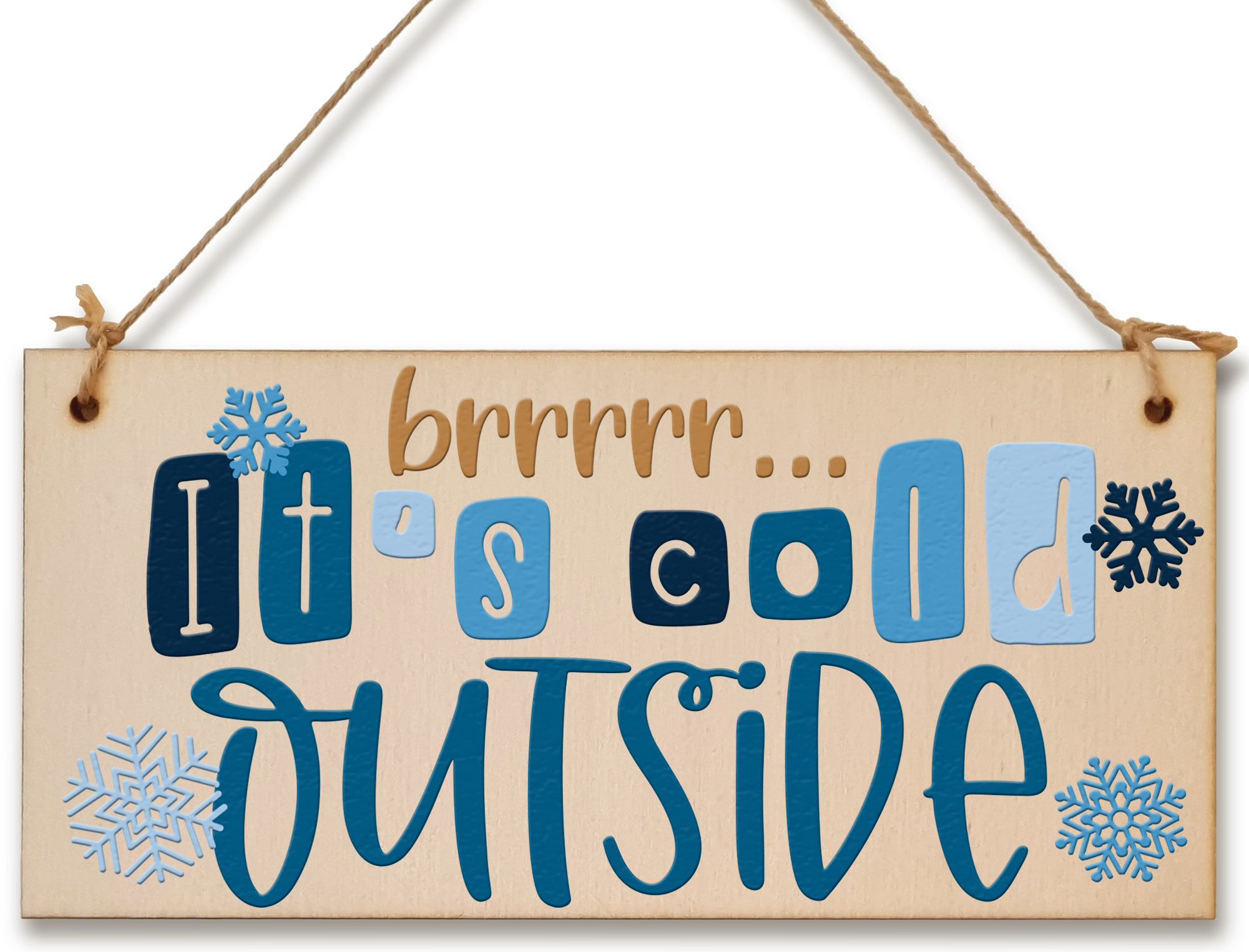 Its Cold Outside Decorative Christmas Sign Modern Xmas Saying Handmade Wooden Hanging Wall Plaque Sign Gift