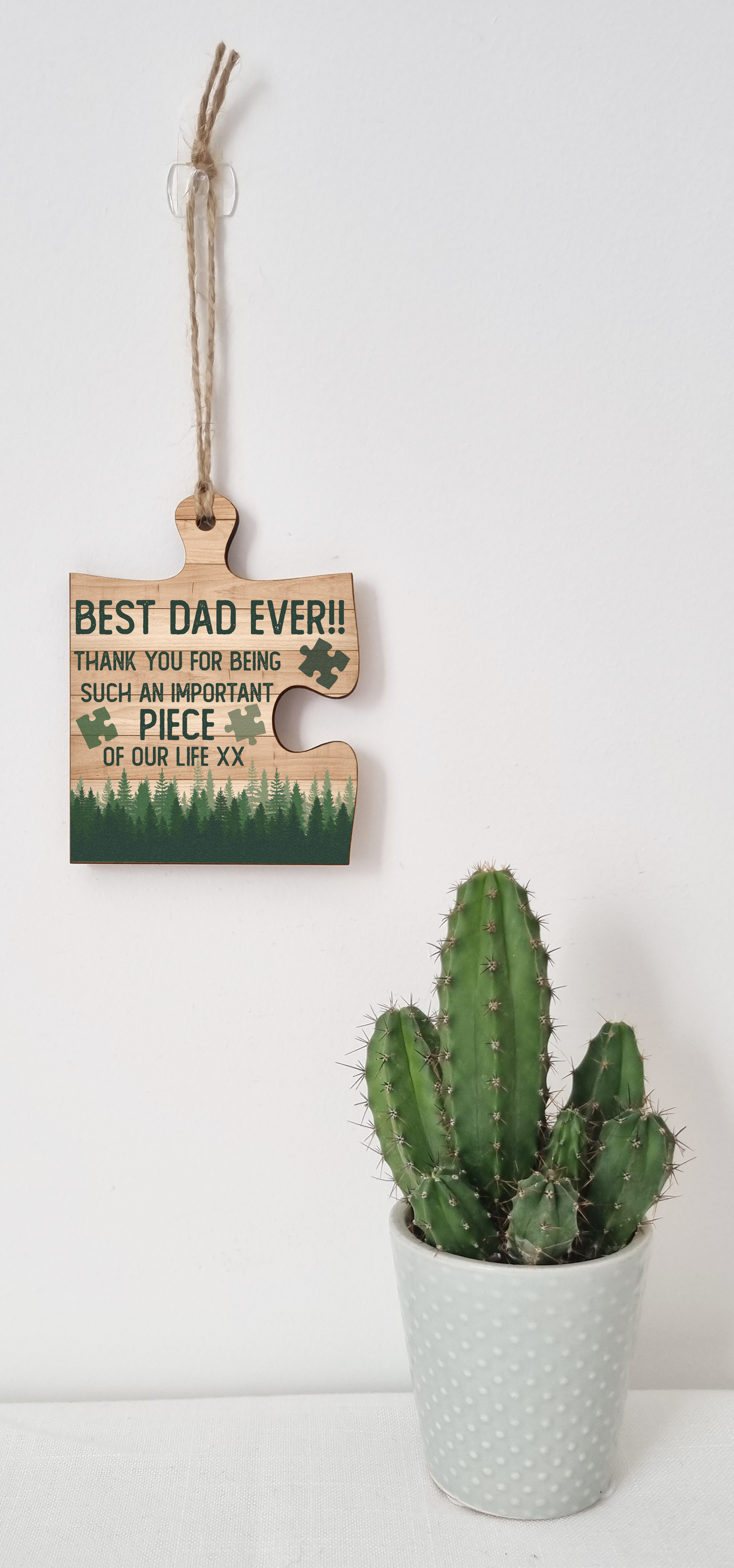 Best Dad Ever Gift Thank You Important Piece of my Life Jigsaw Puzzle Shaped Decorative Hanging Plaque Sign Father's Day Present