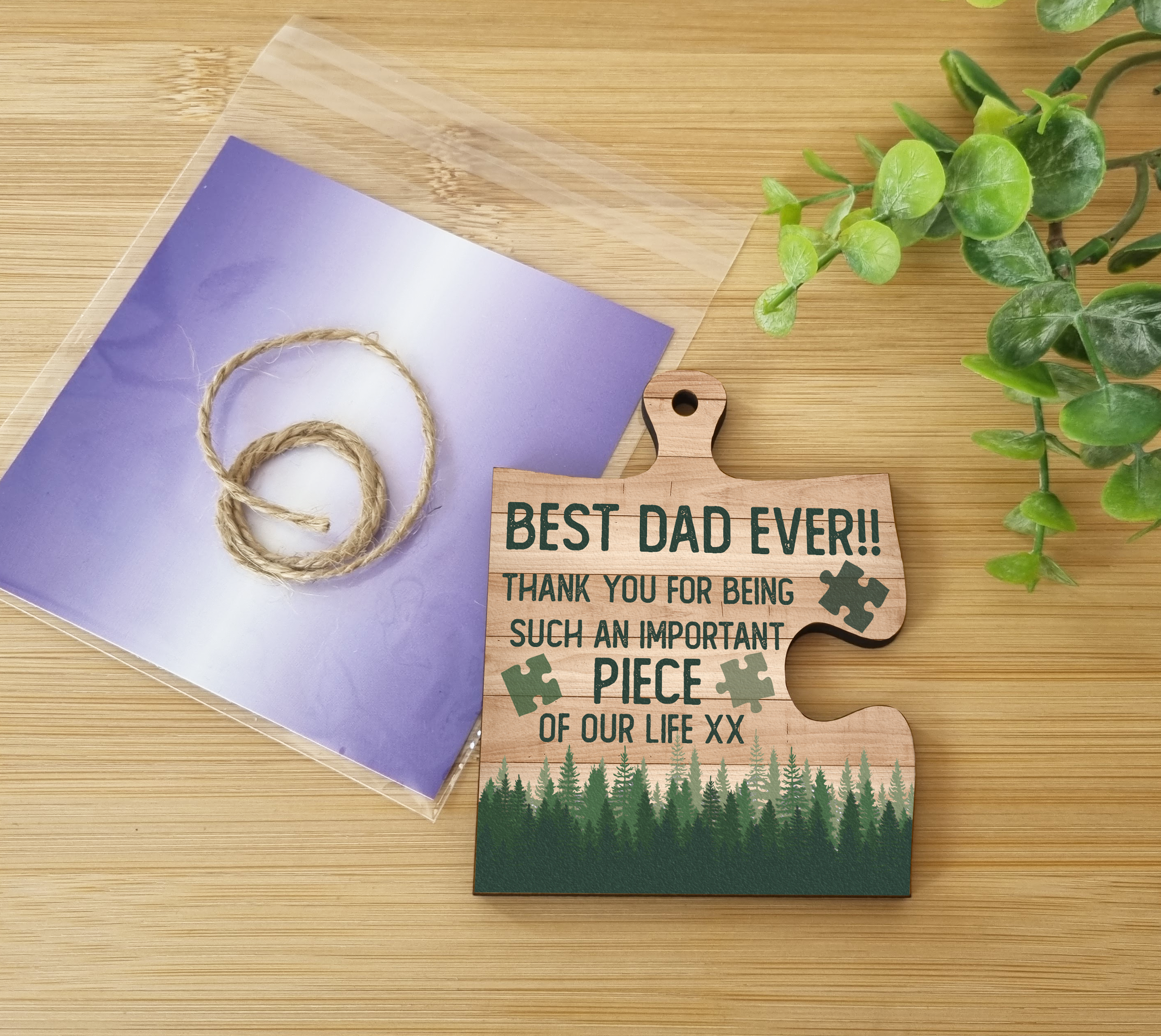 Best Dad Ever Gift Thank You Important Piece of my Life Jigsaw Puzzle Shaped Decorative Hanging Plaque Sign Father's Day Present