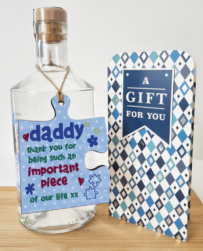 Daddy Gift Thank You Important Piece of my Life Jigsaw Puzzle Shaped Decorative Hanging Plaque Sign Father's Day Present