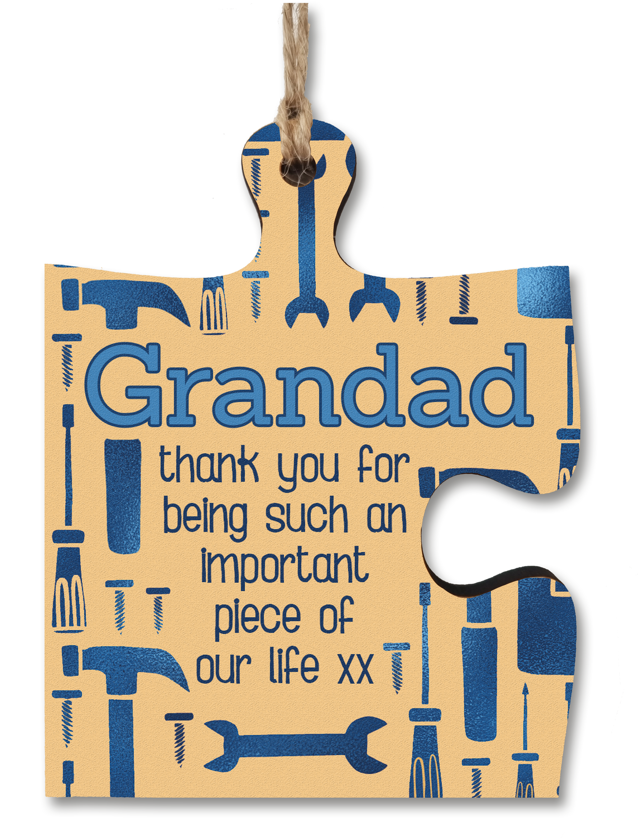 Grandad Gift Thank You Important Piece of my Life Jigsaw Puzzle Shaped Decorative Hanging Plaque Sign Father's Day Present