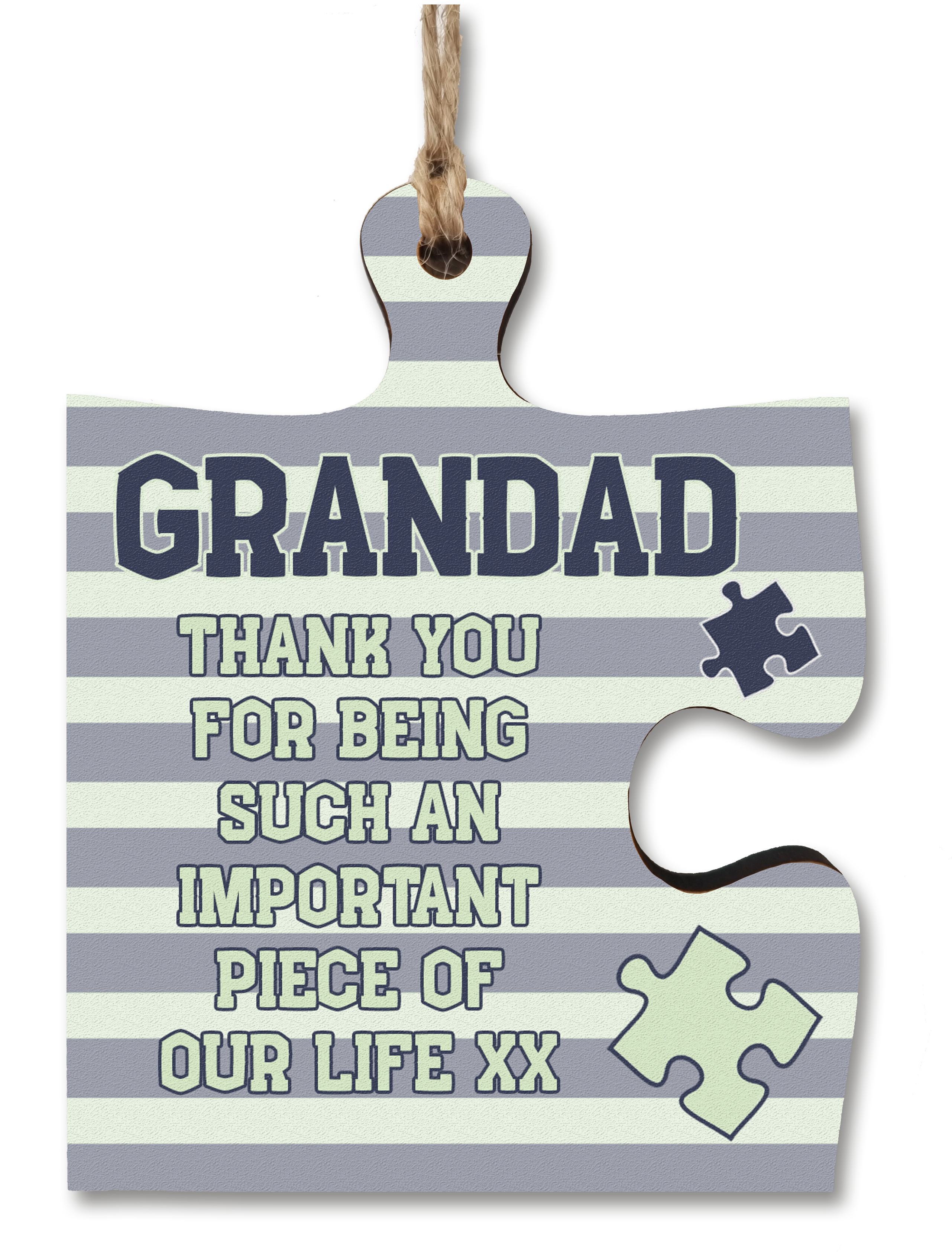 Grandad Gift Thank You Important Piece of my Life Jigsaw Puzzle Shaped Decorative Hanging Plaque Sign Father's Day Present