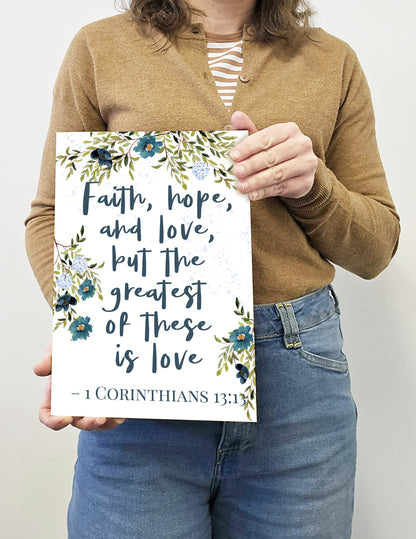 Christian Bible Verse A4 Wooden Plaque Print Sign Wall Art for Home Decor Gifts for Women Inspirational Comforting Family