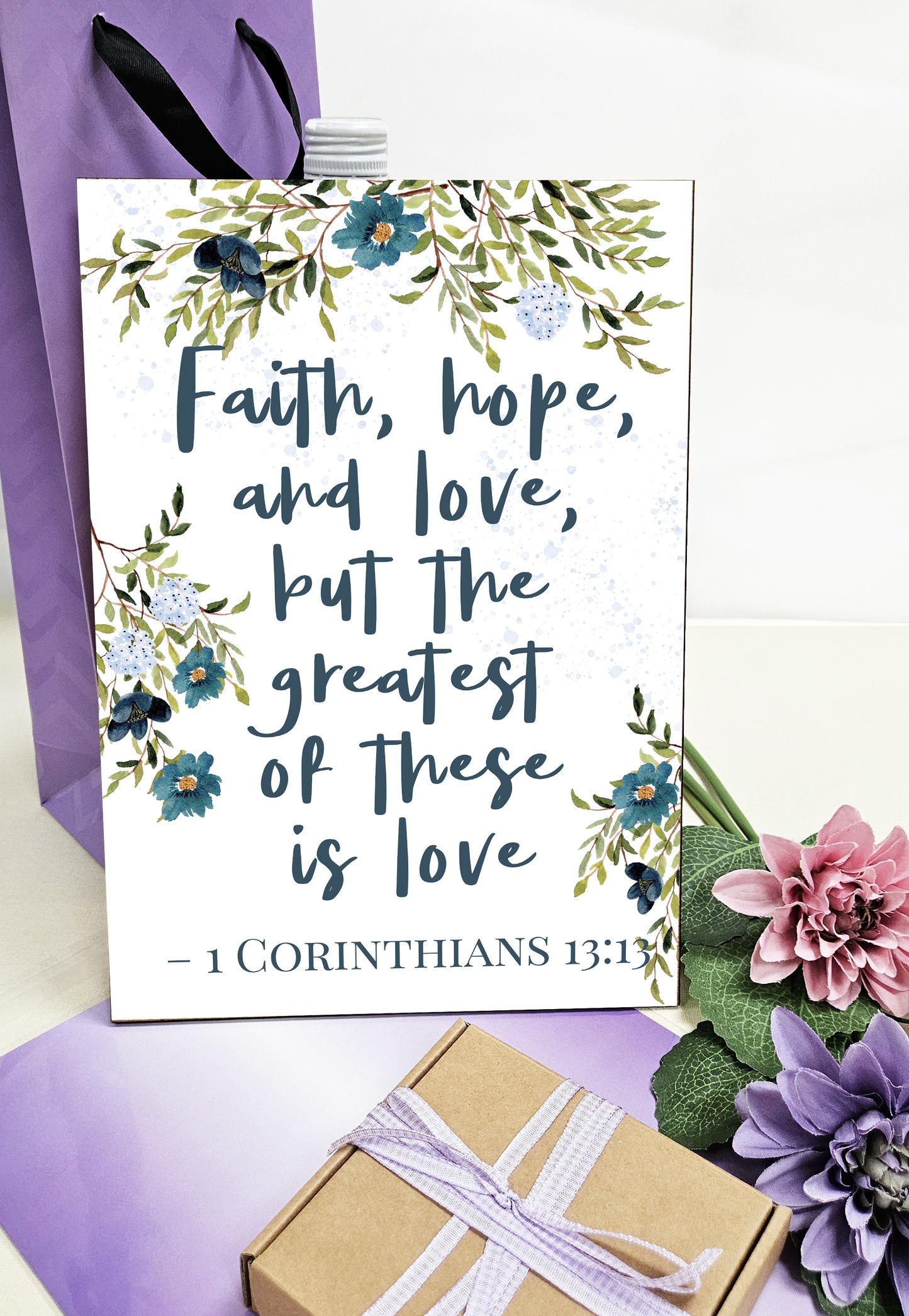 Christian Bible Verse A4 Wooden Plaque Print Sign Wall Art for Home Decor Gifts for Women Inspirational Comforting Family