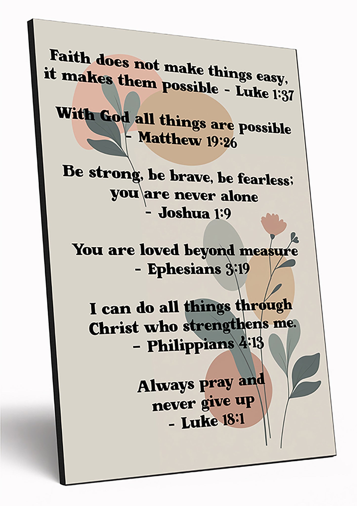 Christian Bible Verse A4 Wooden Plaque Print Sign Wall Art for Home Decor Gifts for Women Inspirational Comforting Family