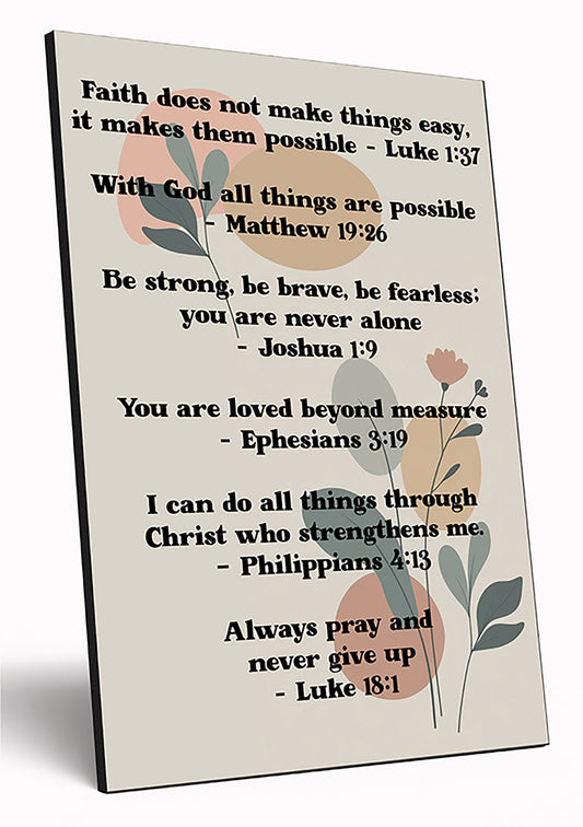 Christian Bible Verse A4 Wooden Plaque Print Sign Wall Art for Home Decor Gifts for Women Inspirational Comforting Family