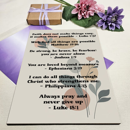 Christian Bible Verse A4 Wooden Plaque Print Sign Wall Art for Home Decor Gifts for Women Inspirational Comforting Family