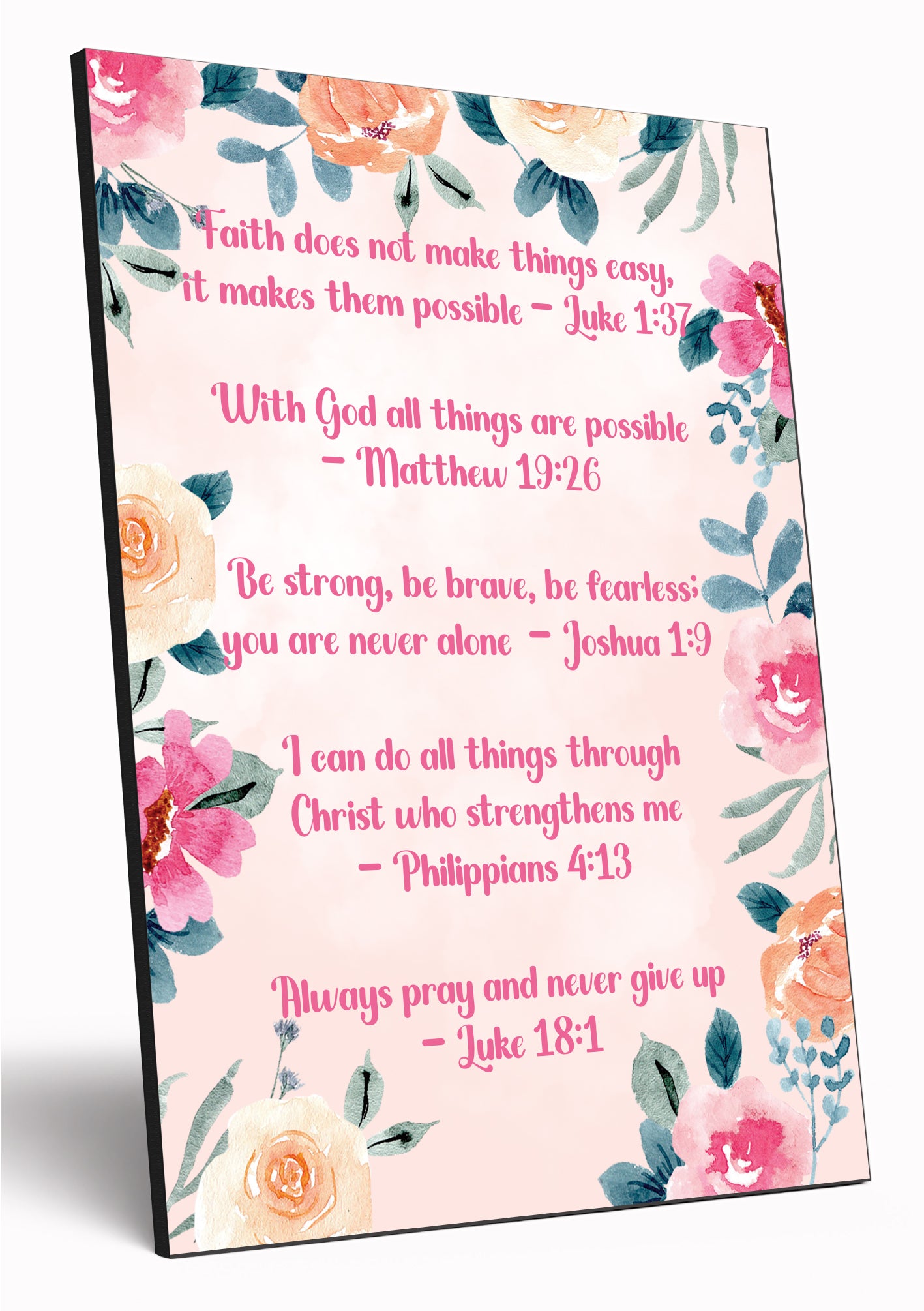 Christian Bible Verse A4 Wooden Plaque Print Sign Wall Art for Home Decor Gifts for Women Inspirational Comforting Family