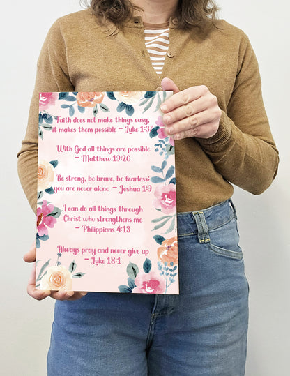 Christian Bible Verse A4 Wooden Plaque Print Sign Wall Art for Home Decor Gifts for Women Inspirational Comforting Family