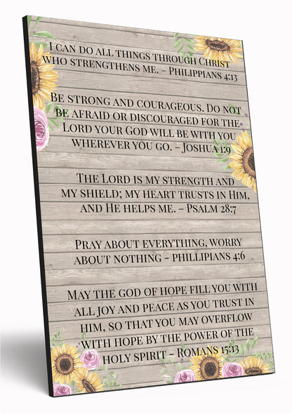 Christian Bible Verse A4 Wooden Plaque Print Sign Wall Art for Home Decor Gifts for Women Inspirational Comforting Family