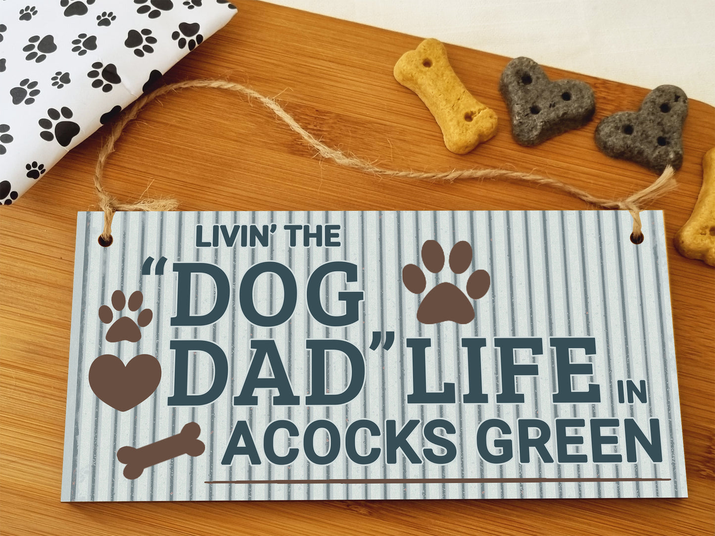 Dog Lover's Hanging Wooden Sign – Handmade Rustic Decor for Acocks Green Homes