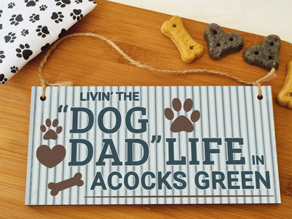 Dog Lover's Hanging Wooden Sign – Handmade Rustic Decor for Acocks Green Homes