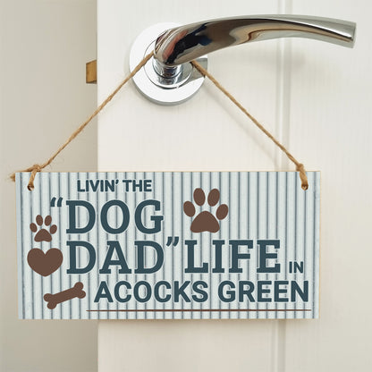 Dog Lover's Hanging Wooden Sign – Handmade Rustic Decor for Acocks Green Homes