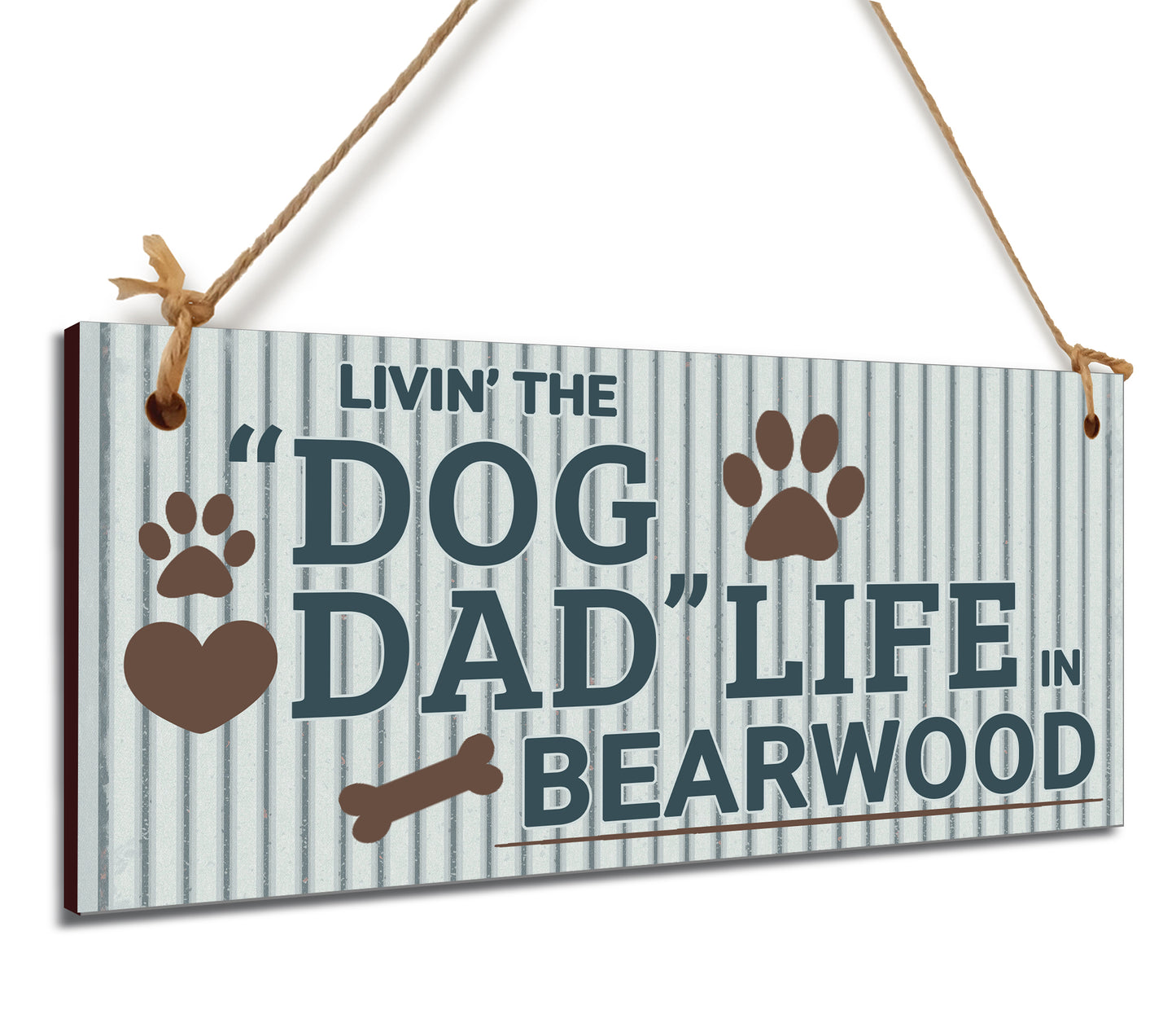 Dog Lover's Hanging Wooden Sign – Handmade Rustic Decor for Bearwood Homes