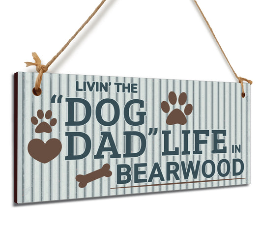 Dog Lover's Hanging Wooden Sign – Handmade Rustic Decor for Bearwood Homes
