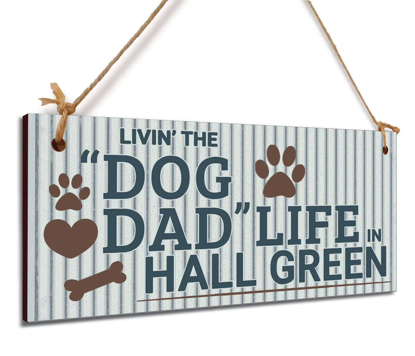Dog Lover's Hanging Wooden Sign – Handmade Rustic Decor for Hall Green Homes