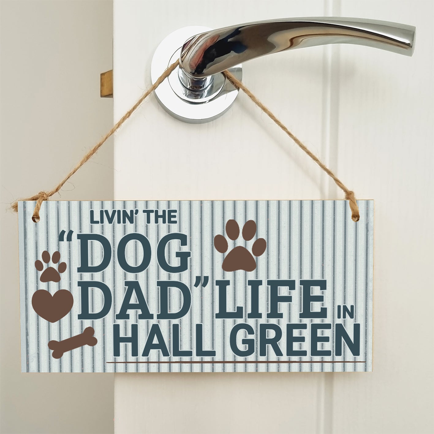 Dog Lover's Hanging Wooden Sign – Handmade Rustic Decor for Hall Green Homes