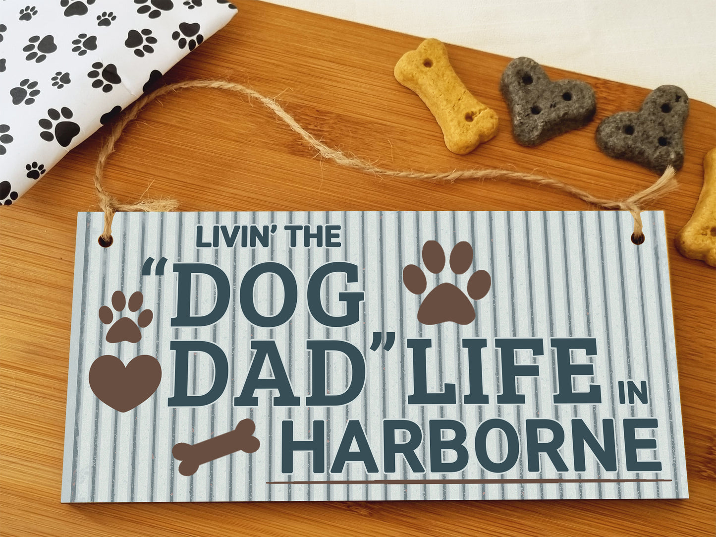 Dog Lover's Hanging Wooden Sign – Handmade Rustic Decor for Harborne Homes