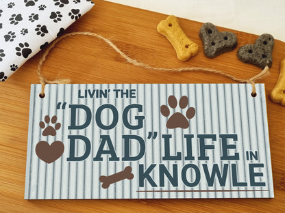 Dog Lover's Hanging Wooden Sign – Handmade Rustic Decor for Knowle Homes
