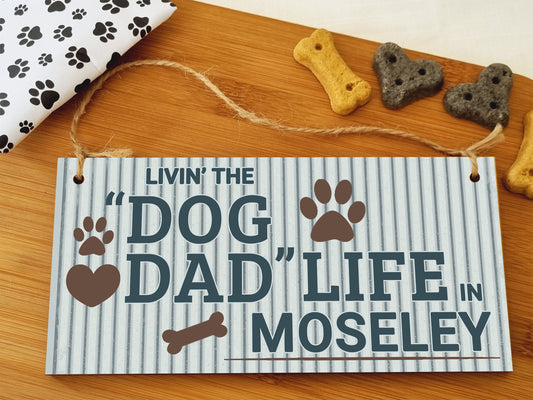 Dog Lover's Hanging Wooden Sign – Handmade Rustic Decor for Moseley Homes