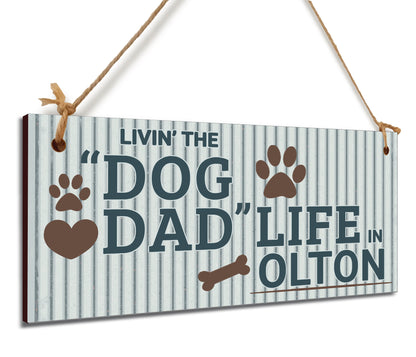 Dog Lover's Hanging Wooden Sign – Handmade Rustic Decor for Olton Homes