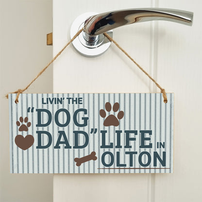 Dog Lover's Hanging Wooden Sign – Handmade Rustic Decor for Olton Homes