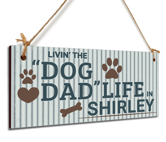 Dog Lover's Hanging Wooden Sign – Handmade Rustic Decor for Shirley Homes