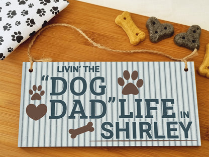 Dog Lover's Hanging Wooden Sign – Handmade Rustic Decor for Shirley Homes
