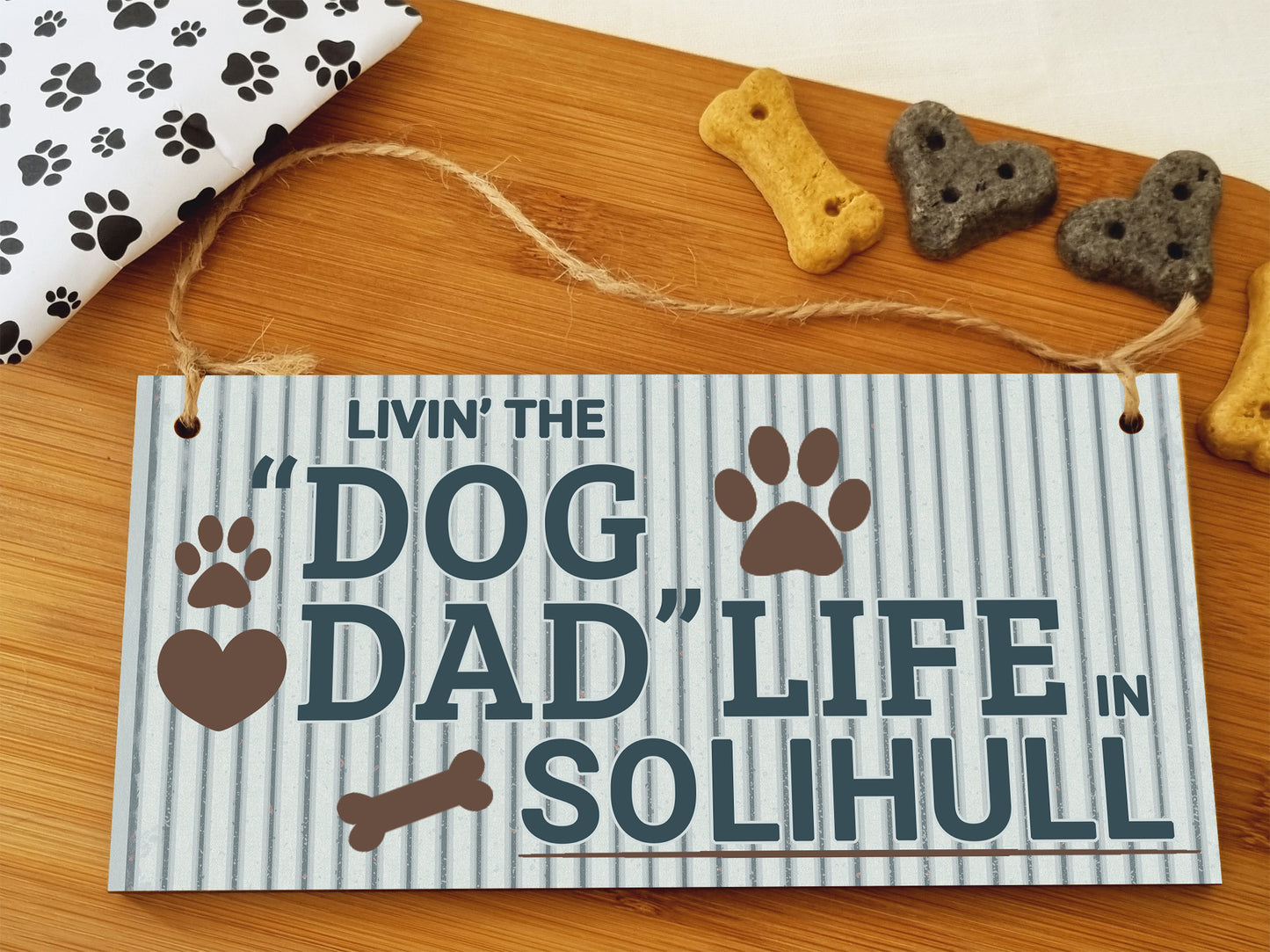 Dog Lover's Hanging Wooden Sign – Handmade Rustic Decor for Solihull Homes