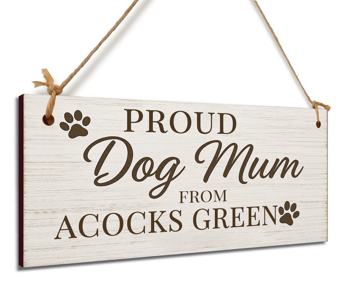 Dog Lover's Hanging Wooden Sign – Handmade Rustic Decor for Acocks Green Homes