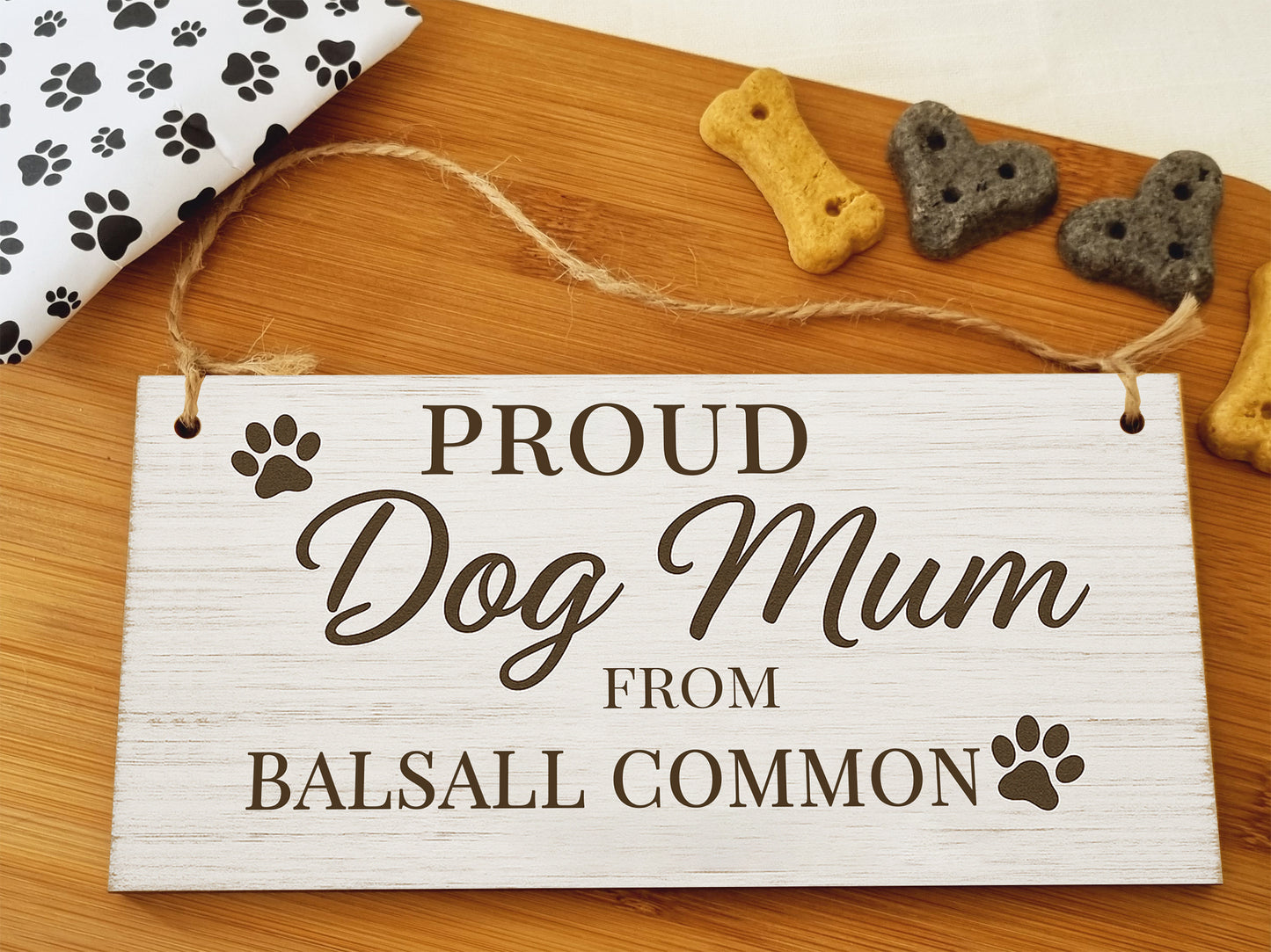 Dog Lover's Hanging Wooden Sign – Handmade Rustic Decor for Balsall Common Homes