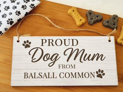Dog Lover's Hanging Wooden Sign – Handmade Rustic Decor for Balsall Common Homes