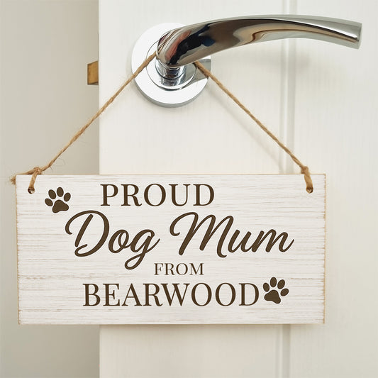 Dog Lover's Hanging Wooden Sign – Handmade Rustic Decor for Bearwood Homes