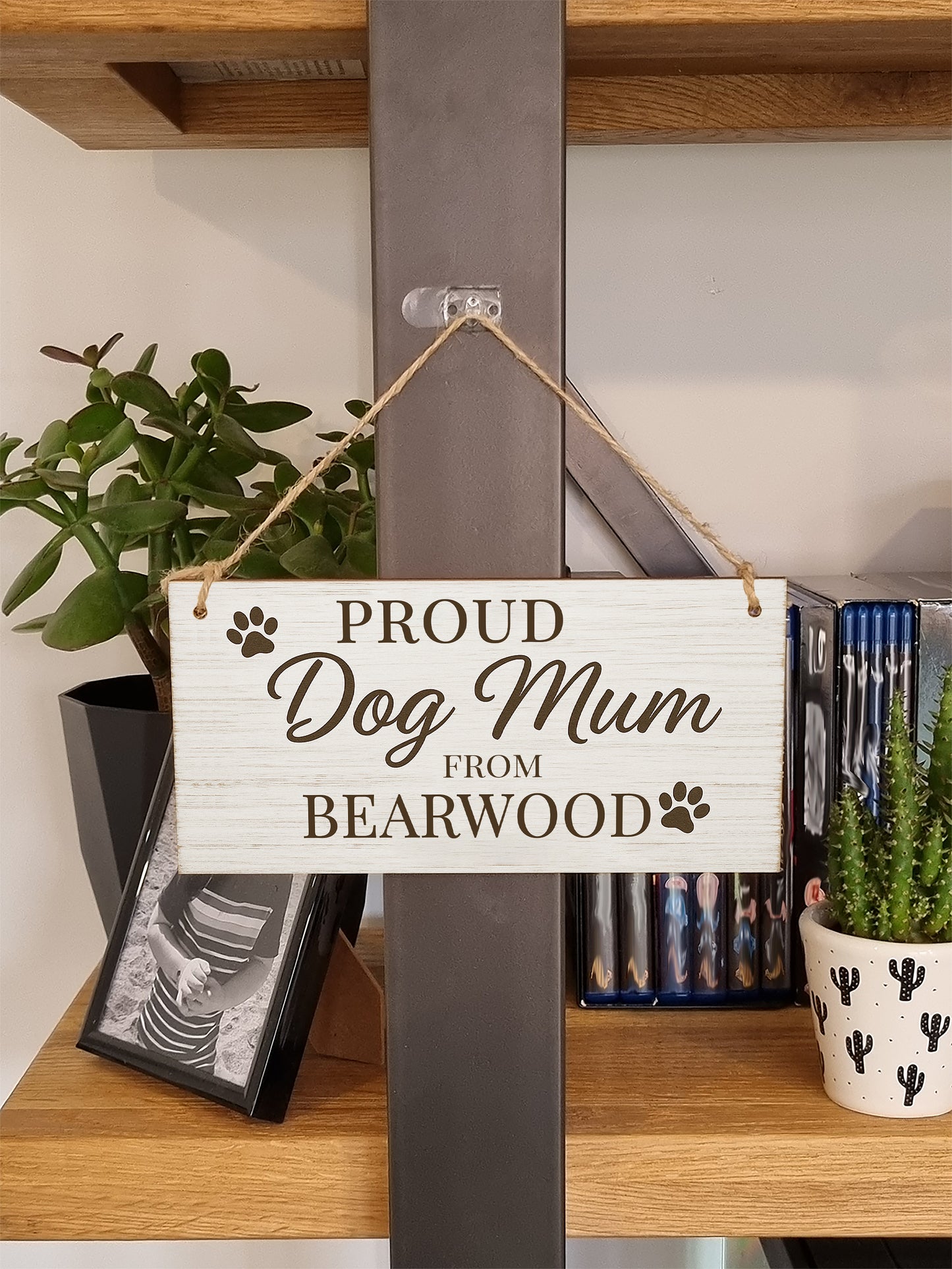 Dog Lover's Hanging Wooden Sign – Handmade Rustic Decor for Bearwood Homes