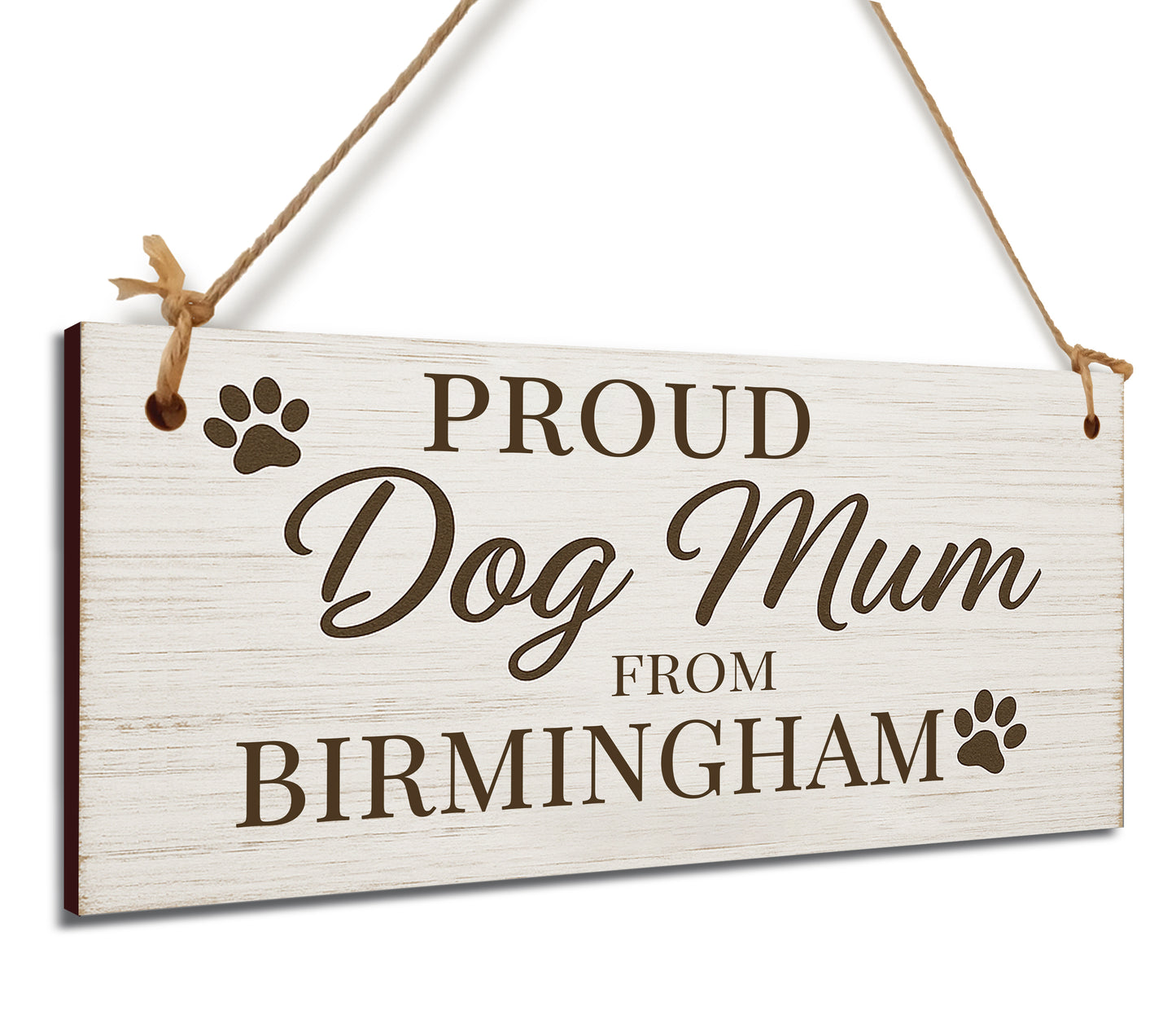 Dog Lover's Hanging Wooden Sign – Handmade Rustic Decor for Birmingham Homes