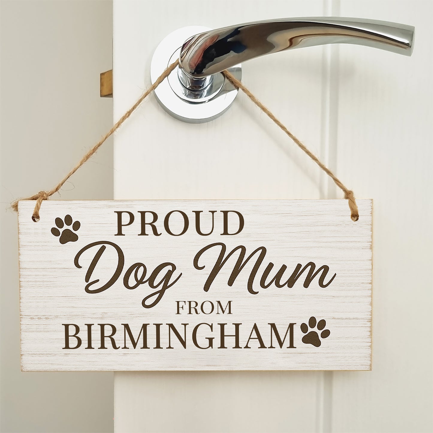 Dog Lover's Hanging Wooden Sign – Handmade Rustic Decor for Birmingham Homes