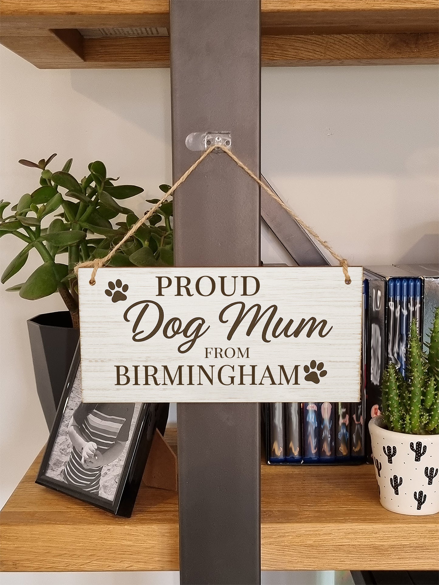 Dog Lover's Hanging Wooden Sign – Handmade Rustic Decor for Birmingham Homes
