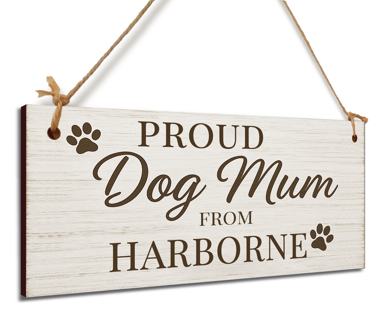 Dog Lover's Hanging Wooden Sign – Handmade Rustic Decor for Harborne Homes