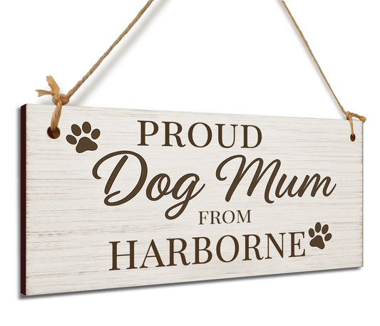 Dog Lover's Hanging Wooden Sign – Handmade Rustic Decor for Harborne Homes